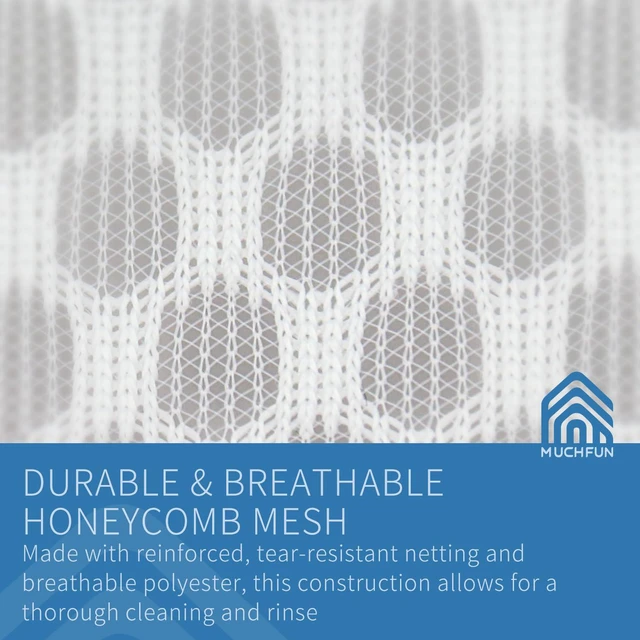 Alt view image 3 of 6 - Muchfun 2Pcs Durable Honeycomb Mesh Laundry Bags for Delicates 24x24 Inches