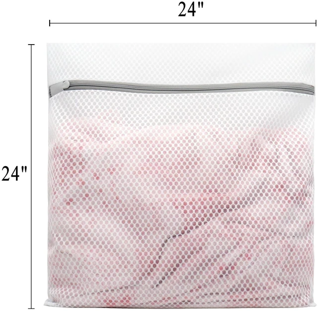Alt view image 5 of 6 - Muchfun 2Pcs Durable Honeycomb Mesh Laundry Bags for Delicates 24x24 Inches