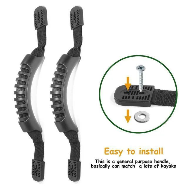 Alt view image 7 of 7 - Piutouyar 2 Pcs Rubber Side Mount Kayak Carry Handles Replacement for Kayaks Canoe Boat Suitcase Luggage