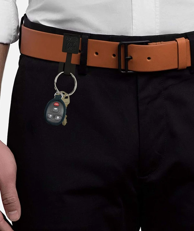 Alt view image 3 of 4 - Lucky Line 47701 Key Safe Belt Key Ring Holder Slip On, Black Powder Coat, 1/Pk