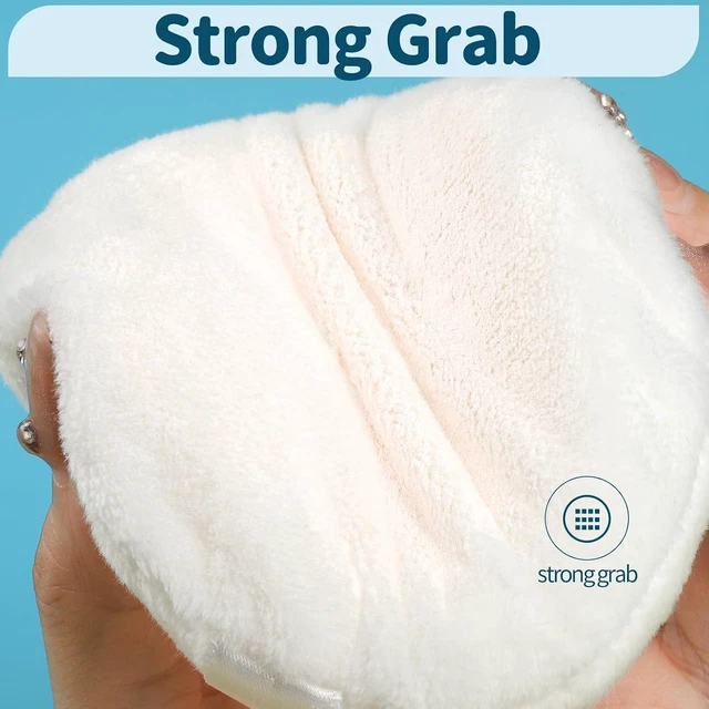 Alt view image 5 of 7 - Teenitor 2Pcs 4.13 Inch Soft Velour Powder Puff with Container - White