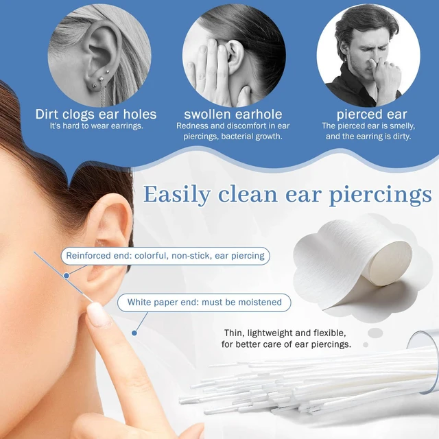Alt view image 5 of 7 - 300Pcs Disposable Piercing Cleaning Floss 5 Colors Ear Hole Cleaner for Girls Women Men