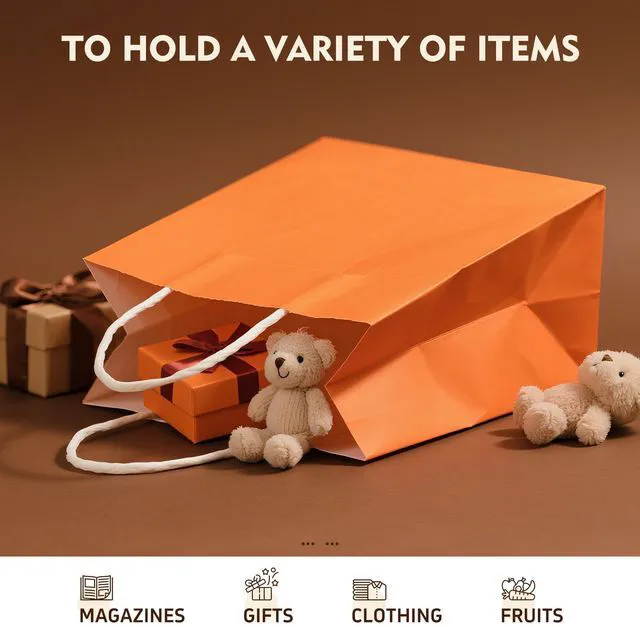 Alt view image 6 of 7 - YEEHAW 24 Pack Kraft Paper Gift Bags with Handles 5.8"x3.2"x8.25" Party Favor Bags Bulk for Kids Birthday, Baby Shower, Crafts, Wedding, Party (6 Colors)