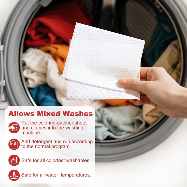 Alt view image 5 of 6 - Color Catcher Sheets for Laundry, Color Remover for Clothes, 50Count