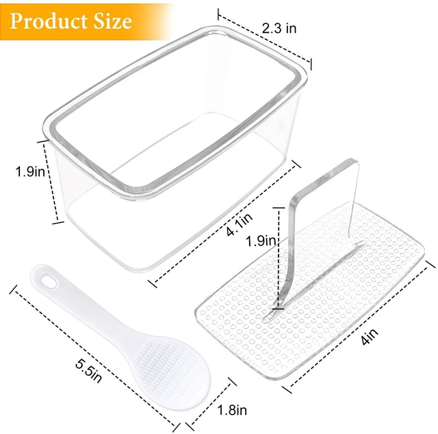 Alt view image 6 of 7 - 2PCS Clear Non-Stick BPA-Free Musubi Press Mold Onigiri Sushi Maker with 2 Rice Ladles