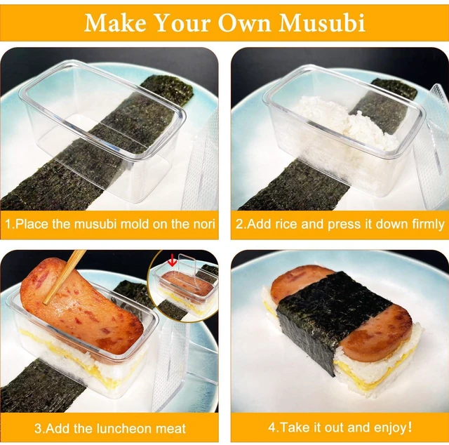 Alt view image 4 of 7 - 2PCS Clear Non-Stick BPA-Free Musubi Press Mold Onigiri Sushi Maker with 2 Rice Ladles