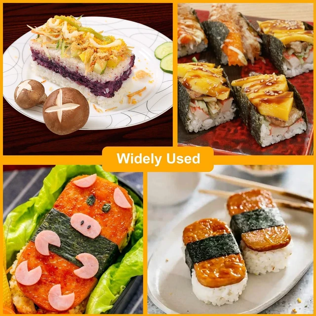 Alt view image 5 of 7 - 2PCS Clear Non-Stick BPA-Free Musubi Press Mold Onigiri Sushi Maker with 2 Rice Ladles