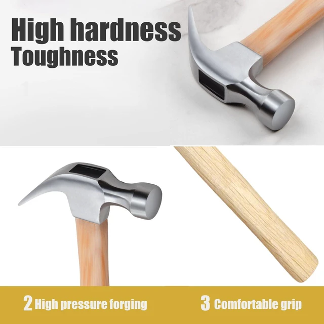 Alt view image 2 of 5 - 8 Ounce Claw Hammer, Forged Carbon Steel Head