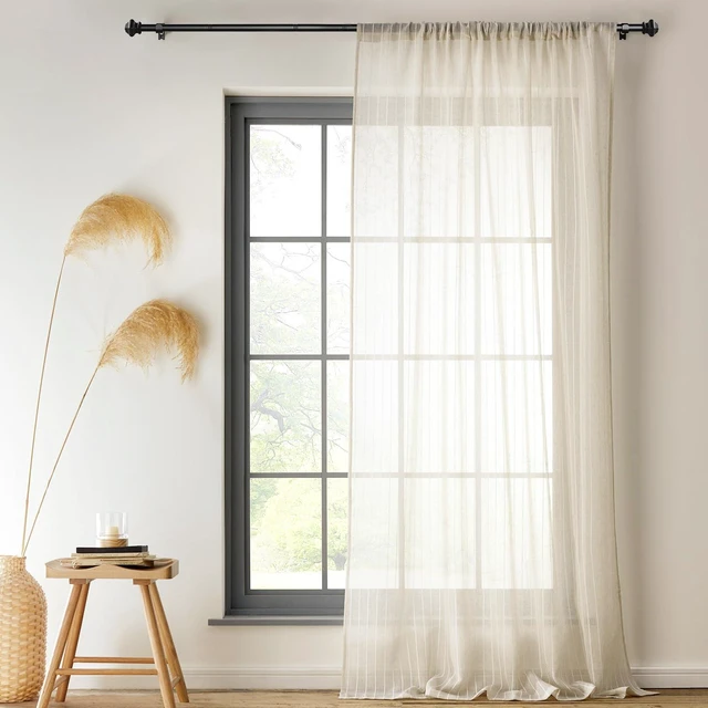 Alt view image 4 of 7 - Matte Black Curtain Rod 5/8Inch 35-47Inch Adjustable Telescoping with Brackets for Bedroom Kitchen Study Living Room