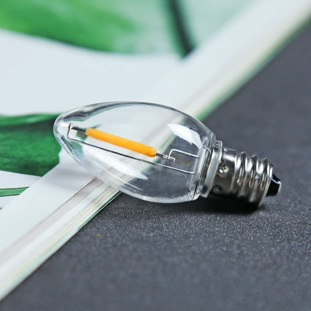 Alt view image 4 of 7 - C7 LED Night Light Bulbs, 2200K Warm White, Clear Plastic, 6 Pack