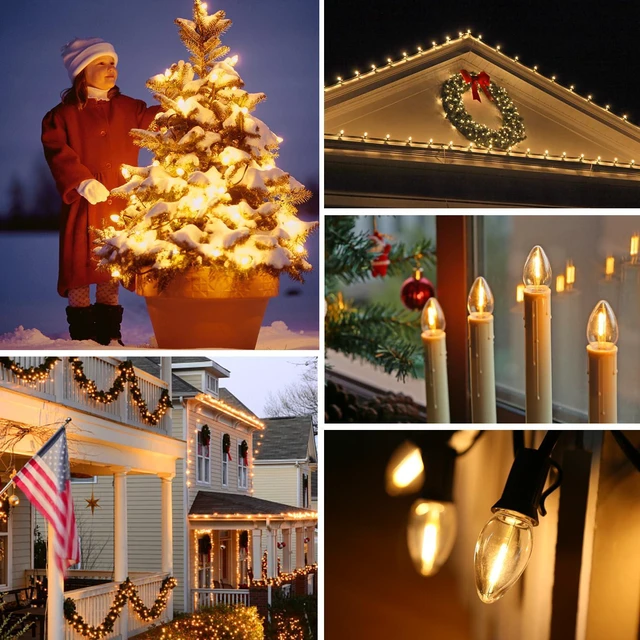 Alt view image 7 of 7 - C7 LED Night Light Bulbs, 2200K Warm White, Clear Plastic, 6 Pack