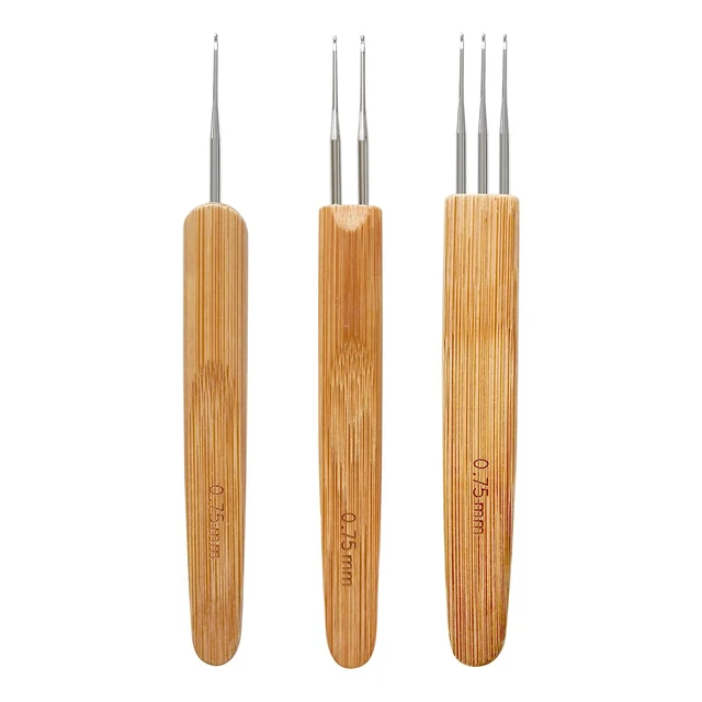Alt view image 5 of 7 - BLUPLE Dreadlock Crochet Hook Needle 0.75mm 3pcs for Hair Braid Craft