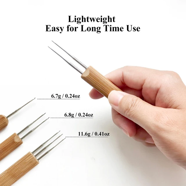 Alt view image 6 of 7 - BLUPLE Dreadlock Crochet Hook Needle 0.75mm 3pcs for Hair Braid Craft