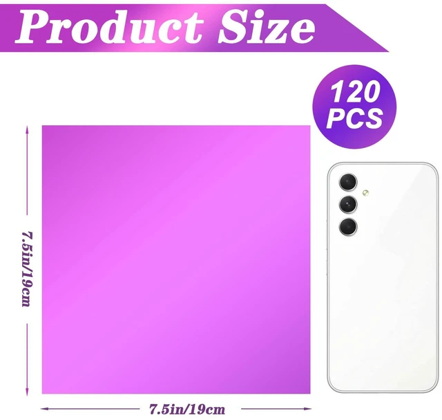 Alt view image 2 of 7 - Ahardaim 120Pcs 7.5 x 7.5 Inch Colored Cellophane Sheets for DIY Arts Crafts, Gift Wrapping, Party Decorations