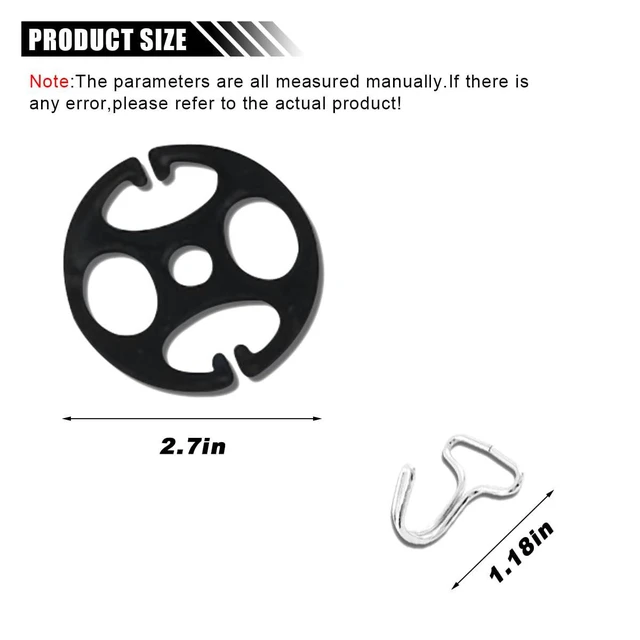 Alt view image 2 of 6 - 24Pcs Car Seat Cover Plum Plate Metal Hooks and Plastic Chucks Set: 12 Metal Hooks with Locking Clip, Plastic Card, and Fixed Fastener Buckle + 12 Plastic Chucks, Black