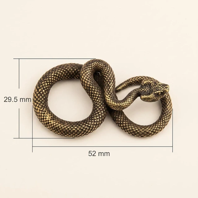 Main image of Bronze Heavy Snake Figurine, Fantasy Brass Vintage Style Statue, High Simulation Snake Sculpture, Office Desktop Home Decor, Collectible Gift