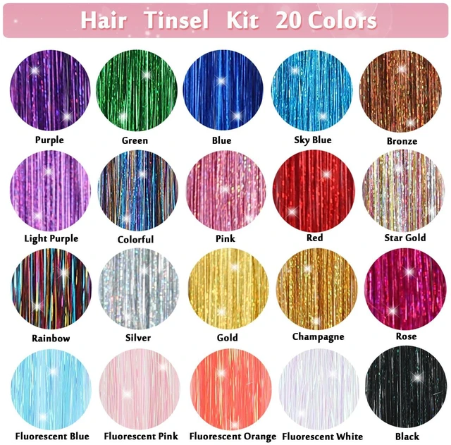 Alt view image 6 of 7 - 20 Colors 8800 Strands Hair Tinsel Extensions