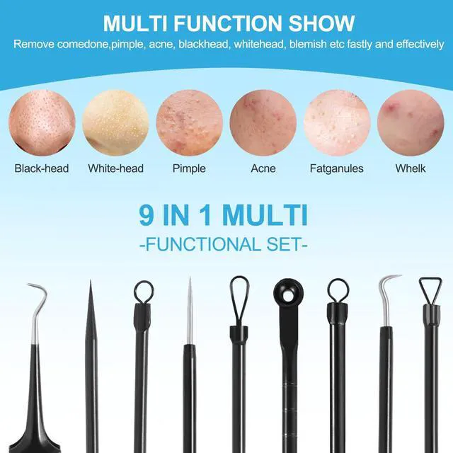 Alt view image 4 of 7 - Blackhead Remover Tool Kit, Pimple Popper, Comedones Extractor, Acne Removal Kit for Face Blemish