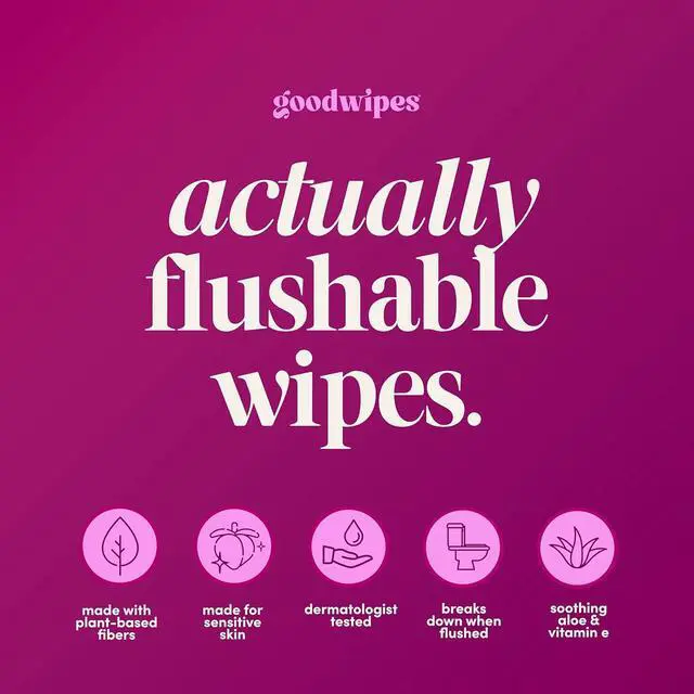Alt view image 4 of 6 - Goodwipes Rosewater Flushable Wipes, Individually Wrapped Travel Wipes, pH Balanced for Feminine Hygiene, 32 Count (1 Pack)