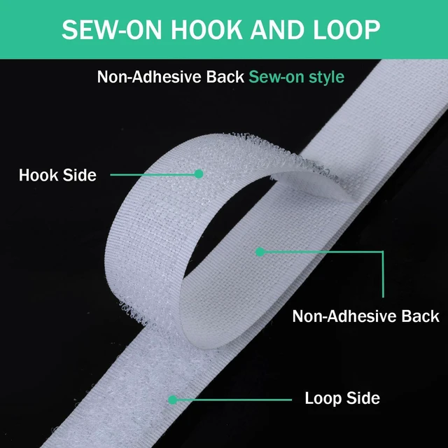 Alt view image 2 of 6 - Myuren 3/4-Inch Sew-On Hook and Loop Strips, White, 5 Yards