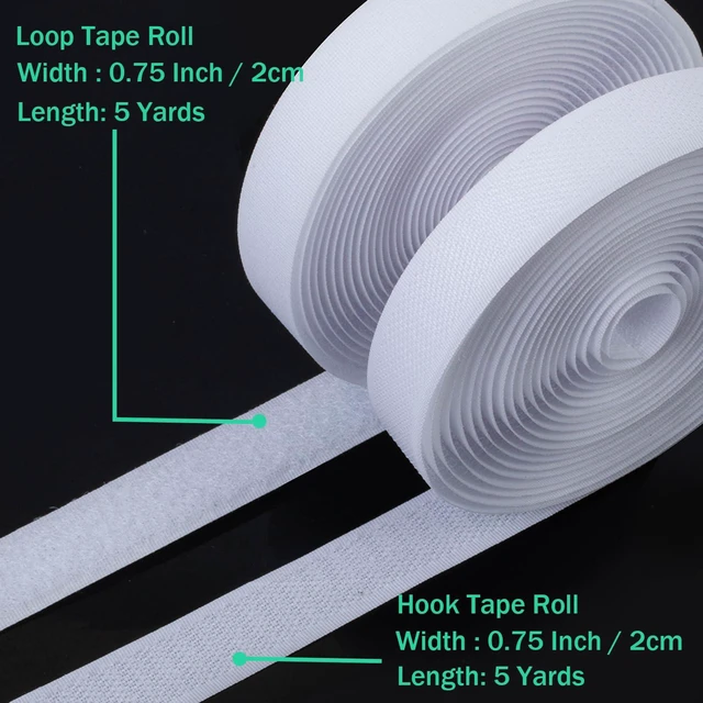 Alt view image 3 of 6 - Myuren 3/4-Inch Sew-On Hook and Loop Strips, White, 5 Yards