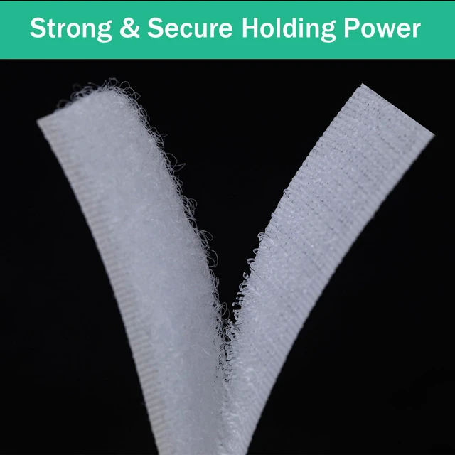 Alt view image 6 of 6 - Myuren 3/4-Inch Sew-On Hook and Loop Strips, White, 5 Yards