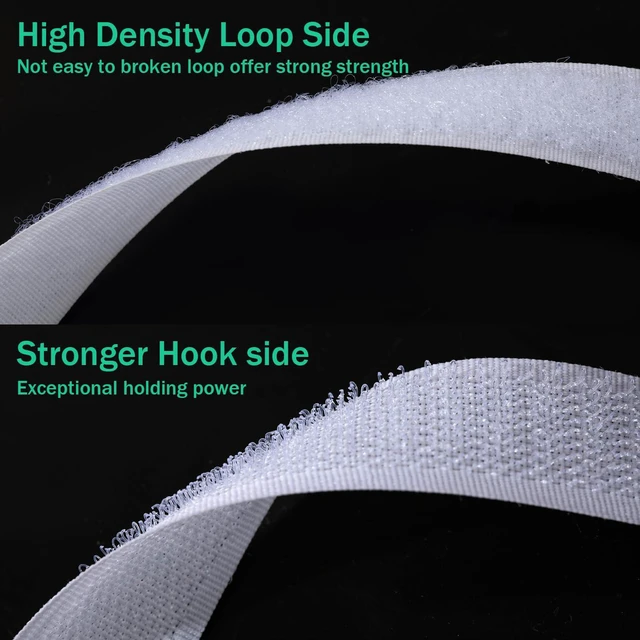 Alt view image 4 of 6 - Myuren 3/4-Inch Sew-On Hook and Loop Strips, White, 5 Yards