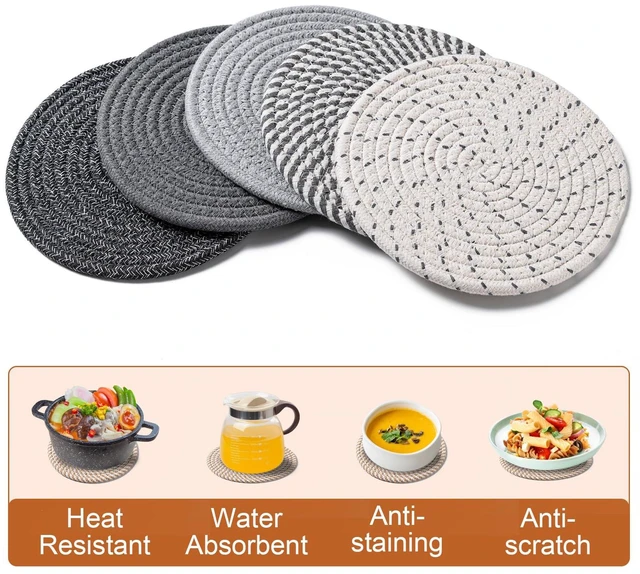 Alt view image 4 of 6 - 7-Inch Trivets for Hot Dishes, Pot Holders, Hot Pads, Coasters