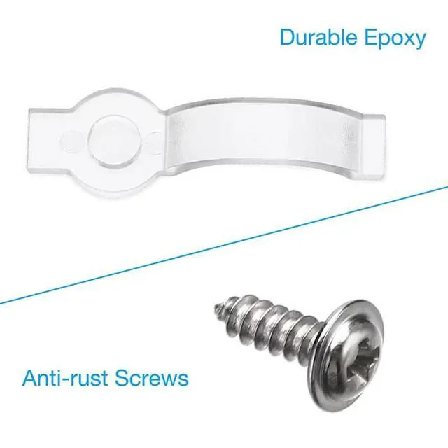 Alt view image 3 of 4 - 100 Pack 10mm Wide IP65 Waterproof 5050 LED Strip Light Mounting Bracket and Transparent Fixing Clips, One Side Fixing, with 100 Screws