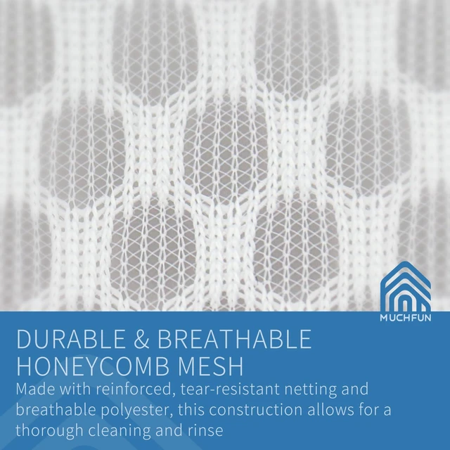 Alt view image 4 of 6 - Muchfun 3Pcs 12x16 Inches Durable Honeycomb Mesh Laundry Bags for Delicates