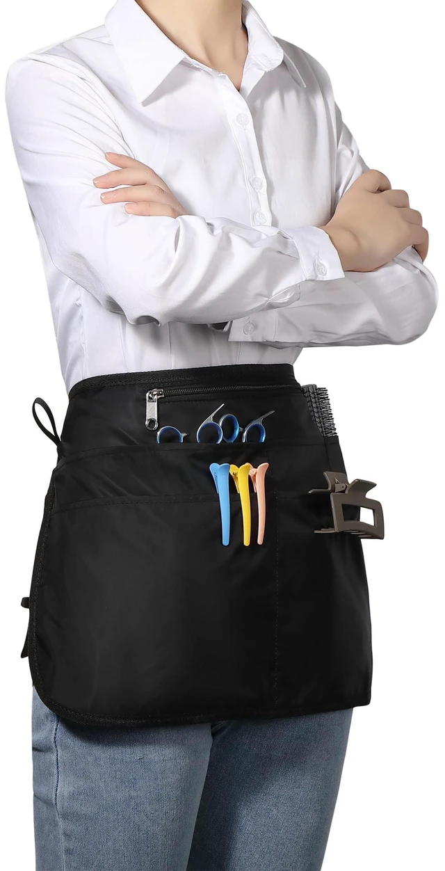 Alt view image 3 of 7 - Barber Hair Stylist Apron with 6 Pockets, Waterproof and Bleach-proof, for Men, Women, and Cosmetology