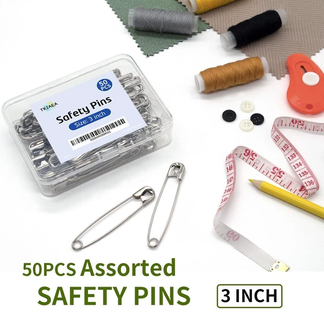 Alt view image 5 of 7 - 3 Inches Large Heavy Duty Safety Pins, Pack of 50 for Brooch Making, Blankets, Crafts, Cloth Curtain (SP)