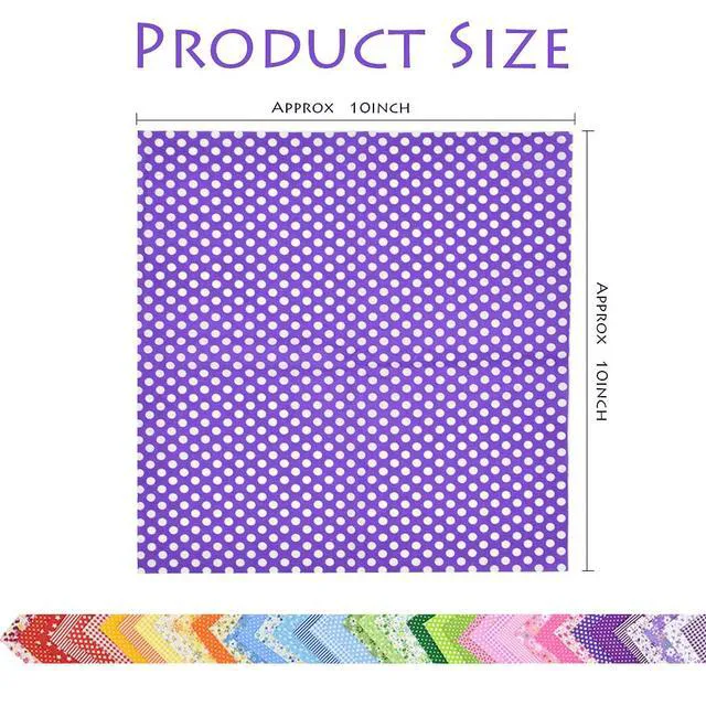 Alt view image 6 of 7 - 42Pcs 10"x10" Quilting Cotton Fabric Squares Pre-Cut Multi-Color Printed Floral for DIY Sewing Scrapbooking Patchwork (Red/Pink/Yellow/Green/Blue/Purple)