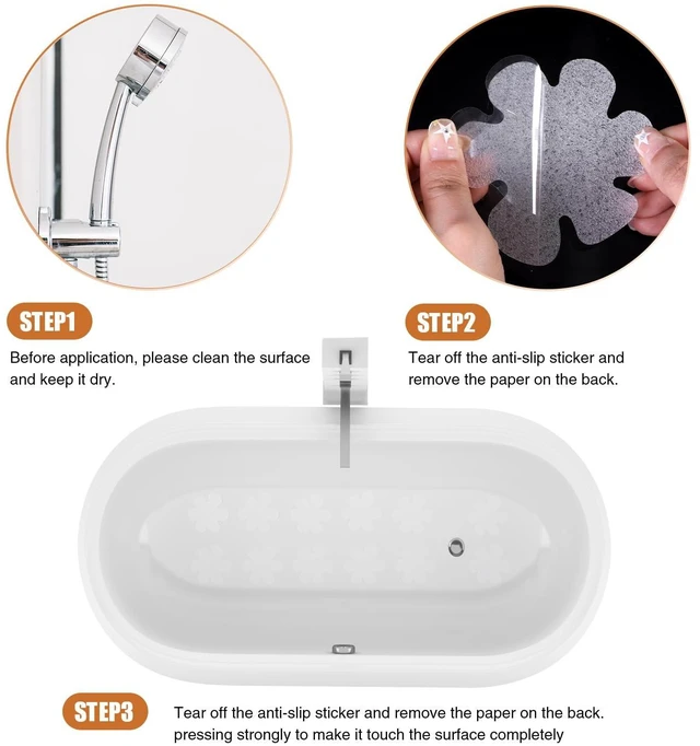 Alt view image 3 of 6 - Secopad Frosted Snowflake Non-Slip Bathtub Stickers, 24 PCS, Clear