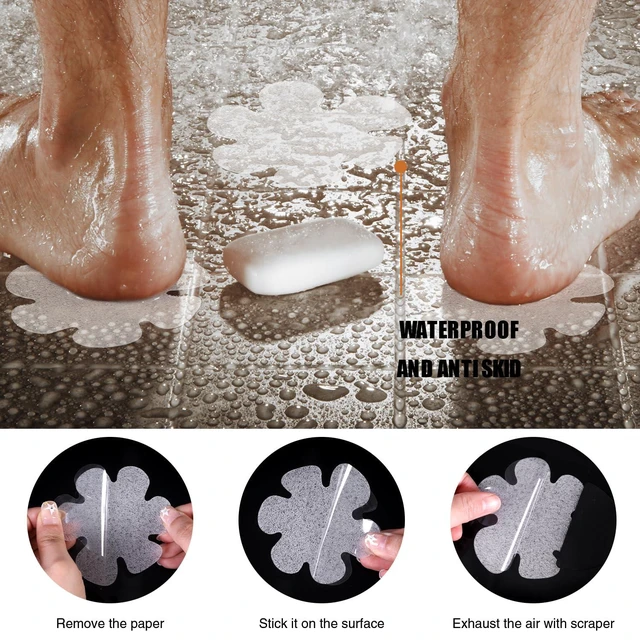 Alt view image 6 of 6 - Secopad Frosted Snowflake Non-Slip Bathtub Stickers, 24 PCS, Clear
