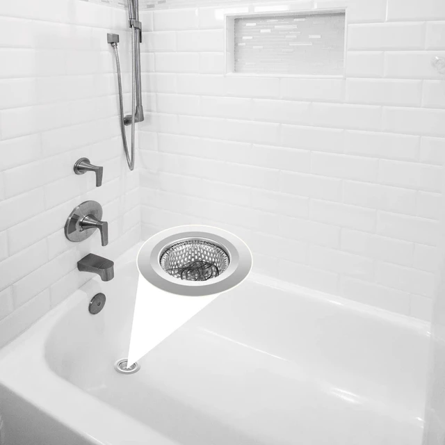 Alt view image 2 of 7 - Ohtomber 2PCS 2.79" Stainless Steel Bathtub Drain Strainer Hair Catcher