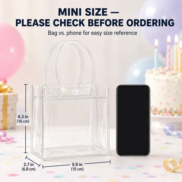 Alt view image 2 of 6 - MAQIHAN Clear Gift Bags with Handles for Party Favor Candy Bags