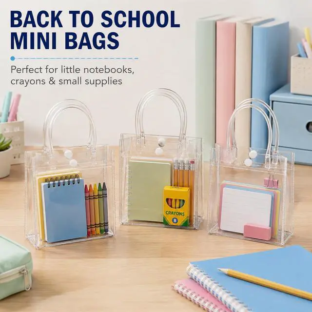 Alt view image 3 of 6 - MAQIHAN Clear Gift Bags with Handles for Party Favor Candy Bags