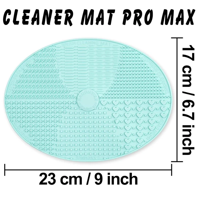 Alt view image 5 of 6 - Silicone Makeup Brush Cleaner Mat, Big Size, Green, Cleaning Pad with Suction Cup