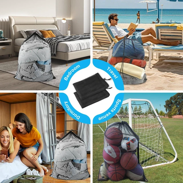 Alt view image 3 of 6 - Heavy Duty Large Mesh Laundry Bags, 24" x 36", 2 Pack