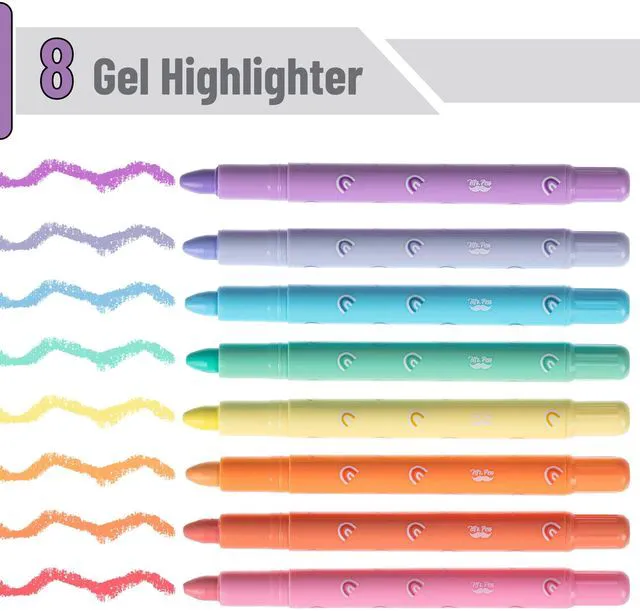 Alt view image 6 of 6 - Mr. Pen No Bleed Gel Highlighters, Assorted Colors, 8 Pack