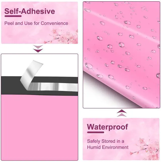 Alt view image 6 of 6 - 120PC 6x9 Inch Pink Poly Mailers with Self-Adhesive, Waterproof and Tear-Proof Shipping Envelopes
