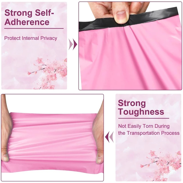 Alt view image 5 of 6 - 120PC 6x9 Inch Pink Poly Mailers with Self-Adhesive, Waterproof and Tear-Proof Shipping Envelopes