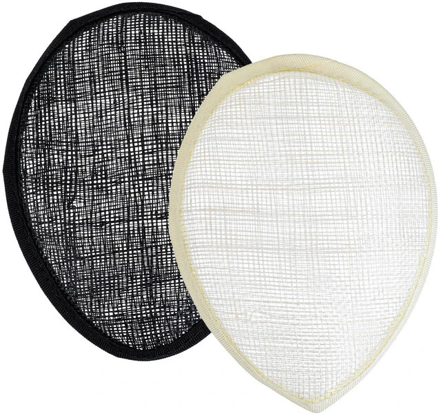 Main image of Larrel Fascinator Base 5.3 x 4.1in/13.5 x 10.5cm 2 Pcs Reusable Hat Making Supplies for DIY Party Wedding Hats (Black, Beige)