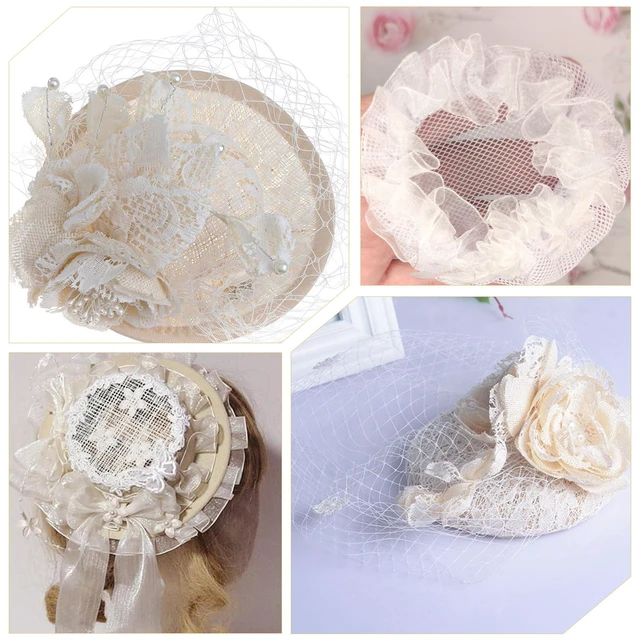 Alt view image 2 of 7 - Larrel Fascinator Base 5.3 x 4.1in/13.5 x 10.5cm 2 Pcs Reusable Hat Making Supplies for DIY Party Wedding Hats (Black, Beige)