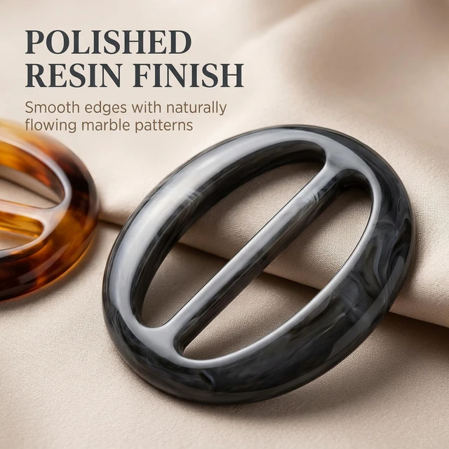 Alt view image 2 of 5 - 6 Pcs 5cm Resin T Shirt Clips, Rings, Scarf Buckles, Waistband Neckerchief Clasps for Women, Girls