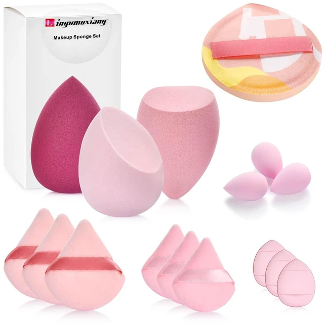 Main image of 16PCS Makeup Sponge Set with Triangle Powder Puff, Beauty Blender Sponge, and Mini Sponge for Foundation, Concealer, and Powder