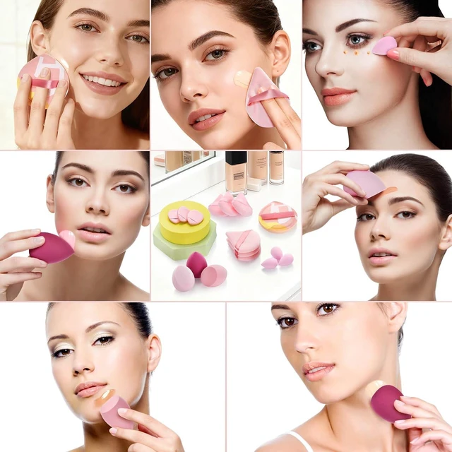 Alt view image 7 of 7 - 16PCS Makeup Sponge Set with Triangle Powder Puff, Beauty Blender Sponge, and Mini Sponge for Foundation, Concealer, and Powder