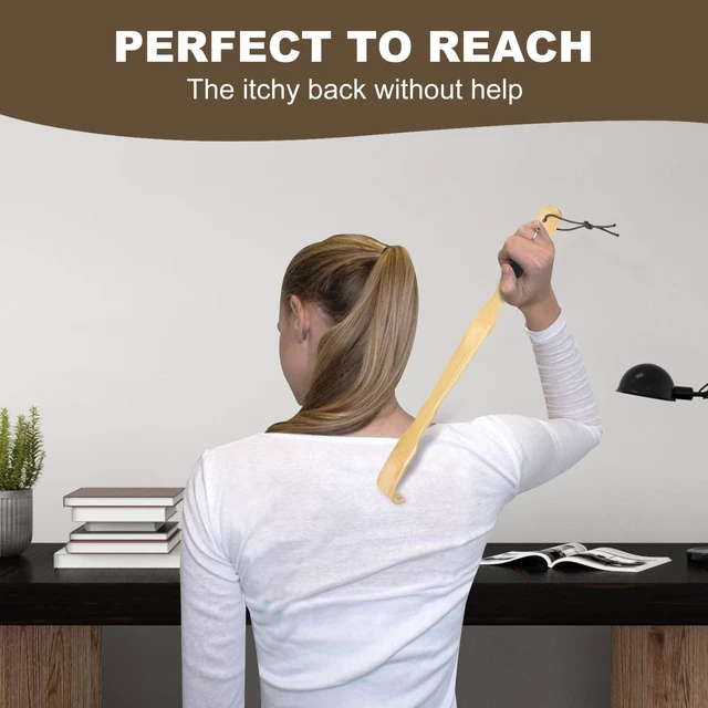 Alt view image 4 of 7 - YIMICOO 2 Pack Wooden Bamboo Back Scratcher, 17 Inch Long Handle, for Adults, Men, Women, with Beautiful Gift Packaging