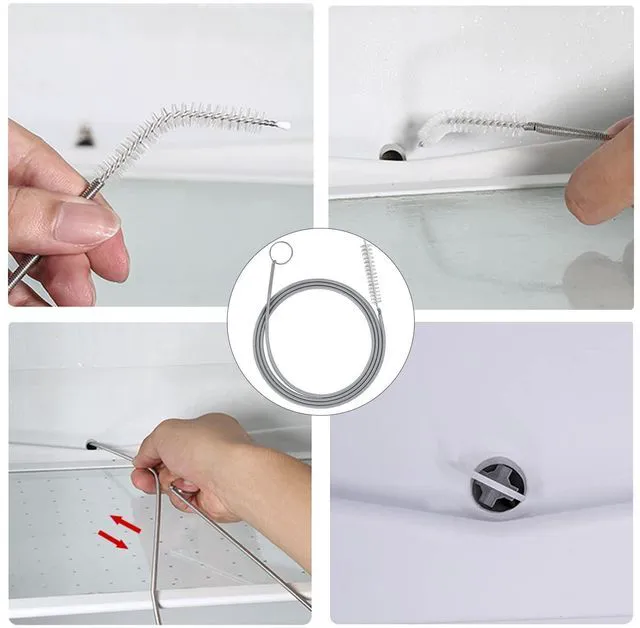 Alt view image 6 of 7 - Extra Long Flexible Drain Brush 155cm - Nylon Spring Pipe Cleaner for Fridge, Aquarium, Drinking Straw, Skinny Tube (1)